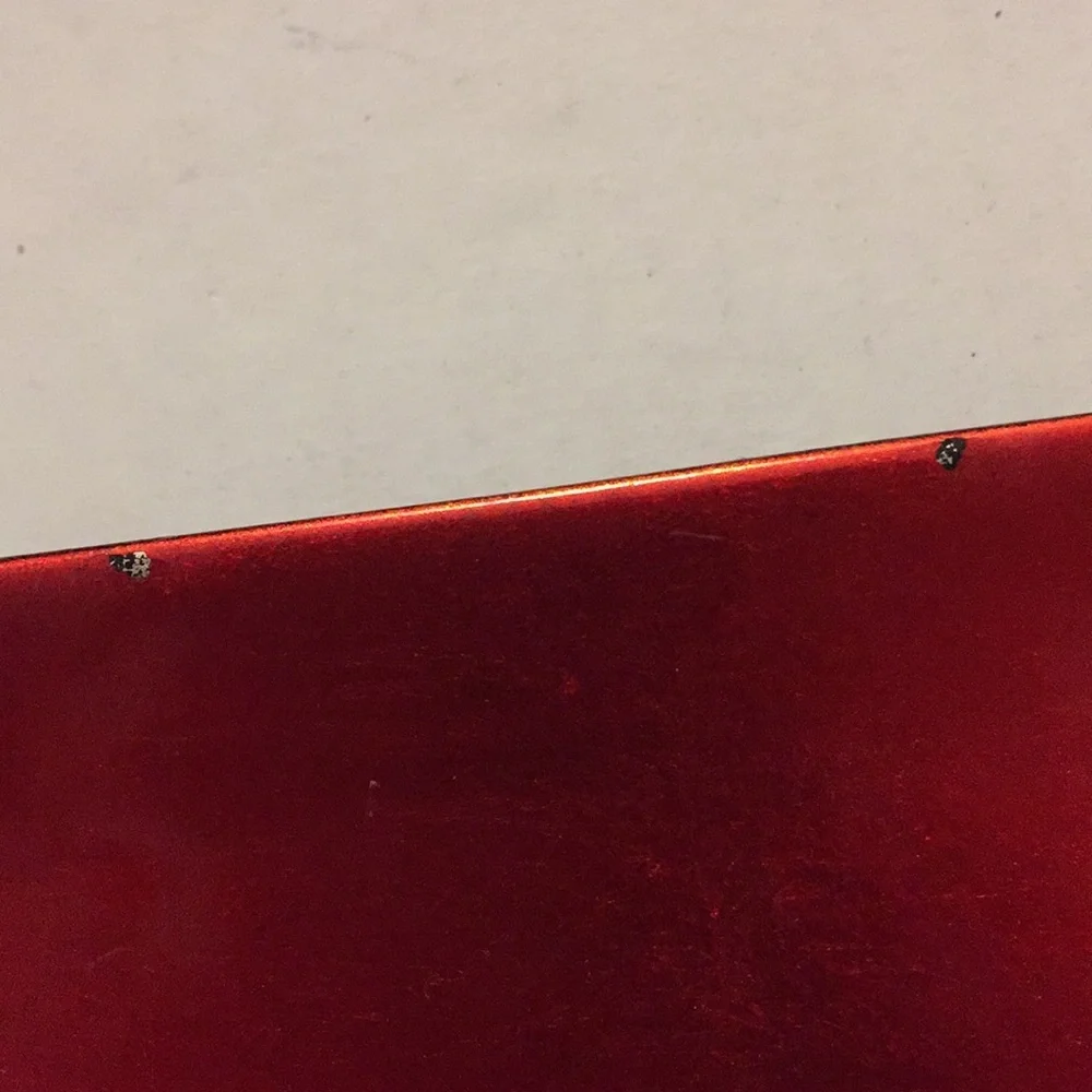 BOX AND TRAY SET Iridescent red lacquered 11” box & 9.75” tray festive holiday